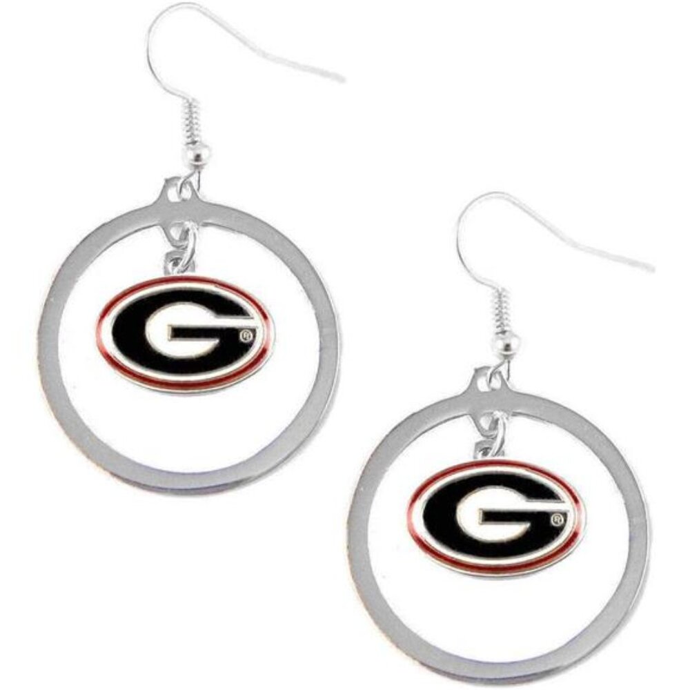 NEWβ WOMENS UGA UNIVERSITY OF GEORGIA BULLDOGS LOGO DROP DANGLE EARRINGS